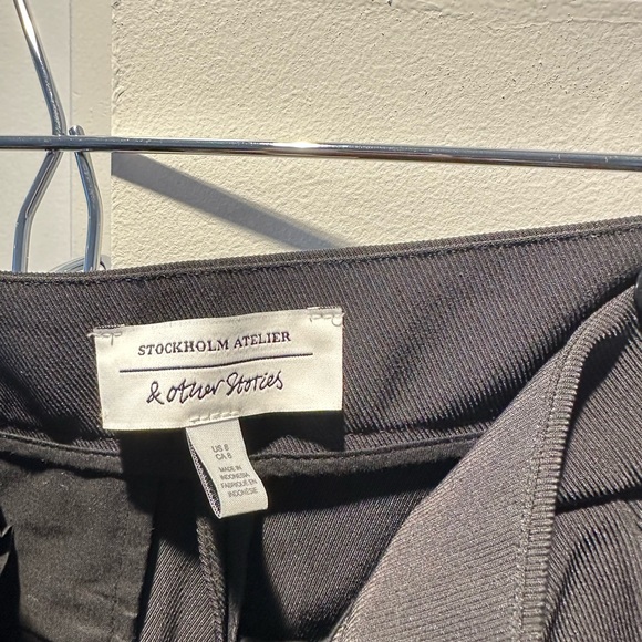 & Other Stories press crease flared black trousers size 8 - Picture 4 of 5